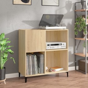 Mueble discos madera contrachapada roble Sonoma 84,5x38x89 cm de vidaXL, Almacenamiento para CD y DVD - Ref: Foro24-832000, P...