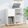 Mueble discos madera contrachapada blanco brillo 84,5x38x89 cm de vidaXL, Almacenamiento para CD y DVD - Ref: Foro24-831991, ...