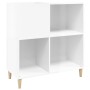 Mueble discos madera contrachapada blanco brillo 84,5x38x89 cm de vidaXL, Almacenamiento para CD y DVD - Ref: Foro24-831991, ...