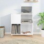 Mueble discos madera contrachapada blanco brillo 84,5x38x89 cm de vidaXL, Almacenamiento para CD y DVD - Ref: Foro24-831991, ...