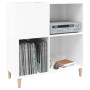 Mueble discos madera contrachapada blanco brillo 84,5x38x89 cm de vidaXL, Almacenamiento para CD y DVD - Ref: Foro24-831991, ...