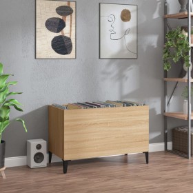 Oak Sonoma plywood record cabinet 74.5x38x48 cm by vidaXL, CD and DVD storage - Ref: Foro24-831968, Price: 37,99 €, Discount: %