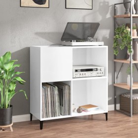 Mueble discos madera contrachapada blanco brillo 84,5x38x89 cm de vidaXL, Almacenamiento para CD y DVD - Ref: Foro24-831999, ...