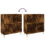 Mueble discos madera contrachapada roble ahumado 84,5x38x89 cm de vidaXL, Almacenamiento para CD y DVD - Ref: Foro24-831994, ...