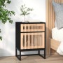 Mesita noche hierro y madera contrachapada negro 40x30x55,5 cm de vidaXL, Mesitas de noche - Ref: Foro24-352093, Precio: 67,7...