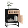 Mesita noche hierro y madera contrachapada negro 40x30x55,5 cm de vidaXL, Mesitas de noche - Ref: Foro24-352093, Precio: 67,7...