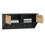 Armario pared ganchos madera contrachapada negro 80x24x35,5 cm de vidaXL, Armarios roperos - Ref: Foro24-352131, Precio: 51,2...