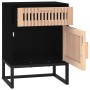 Mesita noche hierro y madera contrachapada negro 40x30x55,5 cm de vidaXL, Mesitas de noche - Ref: Foro24-352093, Precio: 67,7...