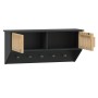 Armario pared ganchos madera contrachapada negro 80x24x35,5 cm de vidaXL, Armarios roperos - Ref: Foro24-352131, Precio: 51,2...