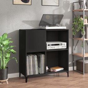 Black plywood record cabinet 84.5x38x89 cm by vidaXL, CD and DVD storage - Ref: Foro24-831998, Price: 83,39 €, Discount: %