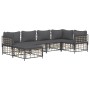 Gartenmöbel-Set 6-teilig anthrazitfarbene Kissen PE-Rattan von vidaXL, Outdoor-Sofas - Ref: Foro24-3186771, Preis: 455,46 €, ...