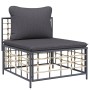 Gartenmöbel-Set 6-teilig anthrazitfarbene Kissen PE-Rattan von vidaXL, Outdoor-Sofas - Ref: Foro24-3186771, Preis: 455,46 €, ...