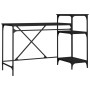 Desk with black iron and wood shelves 135x50x90 cm by vidaXL, Desks - Ref: Foro24-826709, Price: 81,15 €, Discount: %