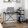 Desk with black iron and wood shelves 135x50x90 cm by vidaXL, Desks - Ref: Foro24-826709, Price: 81,15 €, Discount: %