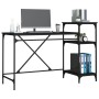 Desk with black iron and wood shelves 135x50x90 cm by vidaXL, Desks - Ref: Foro24-826709, Price: 81,15 €, Discount: %