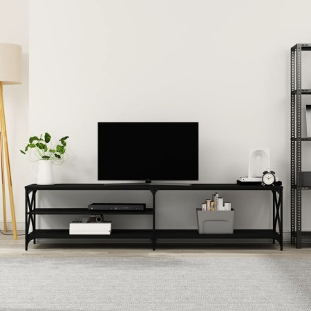 TV stand made of metal and black plywood wood, measuring 200x40x50 cm. by vidaXL, TV Furniture - Ref: Foro24-826739, Price: 1...