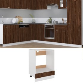 Armario de horno madera ingeniería roble ahumado 60x46x81,5 cm de vidaXL, Armarios de cocina - Ref: Foro24-825836, Precio: 58...