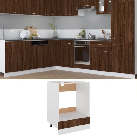 Armario de horno madera ingeniería roble ahumado 60x46x81,5 cm de vidaXL, Armarios de cocina - Ref: Foro24-825836, Precio: 59...