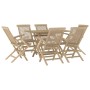 Juego de comedor de jardín 7 piezas madera maciza de teca gris de vidaXL, Conjuntos de jardín - Ref: Foro24-3155044, Precio: ...