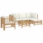 Gartenmöbel-Set 6-teilig aus Bambus und cremeweißen Kissen von vidaXL, Gartensets - Ref: Foro24-3155179, Preis: 593,03 €, Rab...