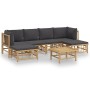 7-piece bamboo garden furniture set with dark gray cushions by vidaXL, Garden sets - Ref: Foro24-3155229, Price: 553,51 €, Di...