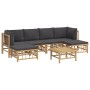 7-piece bamboo garden furniture set with dark gray cushions by vidaXL, Garden sets - Ref: Foro24-3155229, Price: 553,51 €, Di...