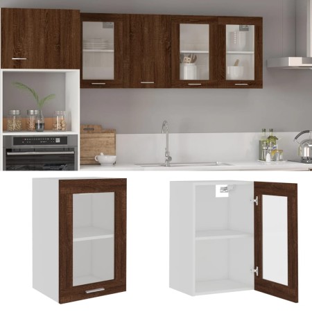 Hanging display cabinet in brown oak wood, 40x31x60 cm. by vidaXL, Kitchen cabinets - Ref: Foro24-826347, Price: 37,95 €, Dis...