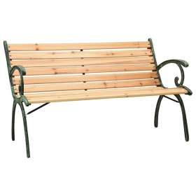 Gartenbank aus Gusseisen und massivem Tannenholz 116 cm von vidaXL, Gartenbänke - Ref: Foro24-319572, Preis: 130,99 €, Rabatt: %