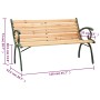 Banco de jardín hierro fundido y madera maciza de abeto 116 cm de vidaXL, Bancos de jardín - Ref: Foro24-319572, Precio: 130,...