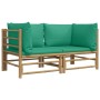 Garten-Ecksofas 2 Stück Bambus mit grünen Kissen von vidaXL, Gartensets - Ref: Foro24-3155150, Preis: 188,99 €, Rabatt: %