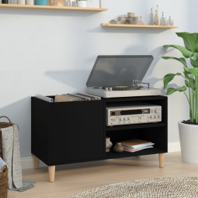 Plywood black record storage unit 84.5x38x48 cm by vidaXL, CD and DVD storage - Ref: Foro24-831942, Price: 62,90 €, Discount: %