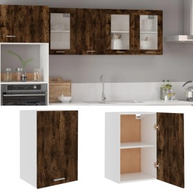 Smoked oak wood hanging TV cabinet 39.5x31x60 cm by vidaXL, Kitchen cabinets - Ref: Foro24-826348, Price: 43,46 €, Discount: %