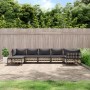 7-teiliges Gartenmöbel-Set und Kissen aus PE-Rattan, anthrazitgrau von vidaXL, Outdoor-Sofas - Ref: Foro24-3186775, Preis: 52...