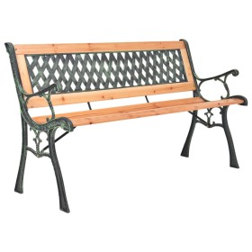 Garden bench cast iron and solid fir wood 116 cm by vidaXL, garden benches - Ref: Foro24-319571, Price: 106,99 €, Discount: %