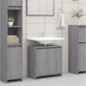 Armario de baño madera contrachapada gris Sonoma 60x33x61 cm de vidaXL, Muebles de baño - Ref: Foro24-826358, Precio: 42,58 €...