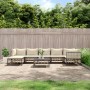 Gartenmöbel-Set 8-teilig und anthrazitfarbene PE-Rattan-Kissen von vidaXL, Outdoor-Sofas - Ref: Foro24-3186776, Preis: 609,76...