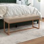 Beige velvet bench 110x36x45 cm by vidaXL, Benches for halls and storage - Ref: Foro24-350604, Price: 110,16 €, Discount: %