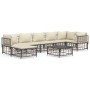 Gartenmöbel-Set 8-teilig und anthrazitfarbene PE-Rattan-Kissen von vidaXL, Outdoor-Sofas - Ref: Foro24-3186776, Preis: 609,76...