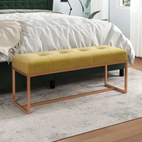 Mustard yellow velvet bench 110x36x45 cm by vidaXL, Benches for halls and storage - Ref: Foro24-350602, Price: 100,99 €, Disc...