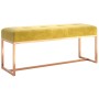 Banco de terciopelo amarillo mostaza 110x36x45 cm de vidaXL, Bancos para recibidores y almacenamiento - Ref: Foro24-350602, P...