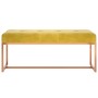 Mustard yellow velvet bench 110x36x45 cm by vidaXL, Benches for halls and storage - Ref: Foro24-350602, Price: 101,42 €, Disc...