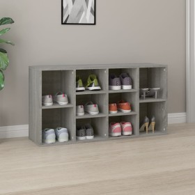 Banco zapatero madera contrachapada gris Sonoma 103x30x54,5 cm de vidaXL, Zapateros y organizadores de calzado - Ref: Foro24-...