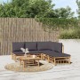 6-piece bamboo garden furniture set with dark gray cushions by vidaXL, Garden sets - Ref: Foro24-3155231, Price: 474,80 €, Di...