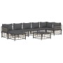 Gartenmöbel-Set 8 Stück und Kissen PE Rattan Anthrazit von vidaXL, Outdoor-Sofas - Ref: Foro24-3186777, Preis: 604,03 €, Raba...