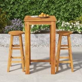 Garden table and 3 high stools made of solid acacia wood by vidaXL, Garden sets - Ref: Foro24-3154388, Price: 200,74 €, Disco...