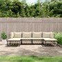 Gartenmöbel-Set 6-teilig anthrazitfarbene Kissen PE-Rattan von vidaXL, Outdoor-Sofas - Ref: Foro24-3186778, Preis: 428,72 €, ...