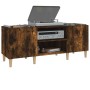 Mueble discos madera contrachapada roble ahumado 121x38x48 cm de vidaXL, Almacenamiento para CD y DVD - Ref: Foro24-831930, P...