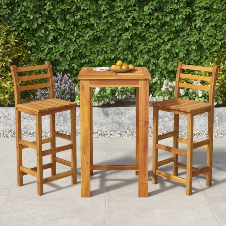 Gartentisch und Hochhocker 3 Stück aus massivem Akazienholz von vidaXL, Gartensets - Ref: Foro24-3154390, Preis: 240,27 €, Ra...