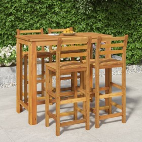 High garden table and stools 5 pcs solid acacia wood by vidaXL, Garden sets - Ref: Foro24-3154396, Price: 354,46 €, Discount: %