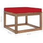 Reposapiés de jardín con cojín rojo de vidaXL, Sofás modulares de exterior - Ref: Foro24-3067266, Precio: 66,99 €, Descuento: %